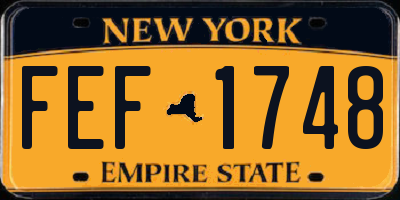 NY license plate FEF1748