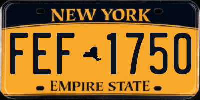 NY license plate FEF1750