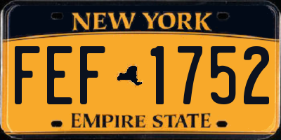 NY license plate FEF1752