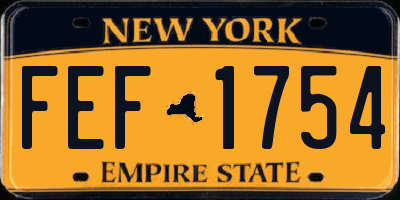 NY license plate FEF1754
