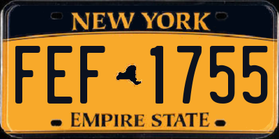 NY license plate FEF1755
