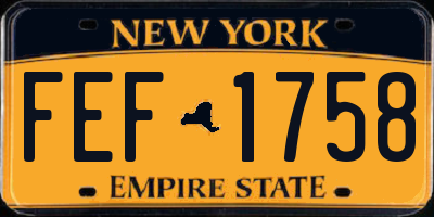 NY license plate FEF1758