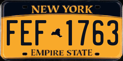NY license plate FEF1763