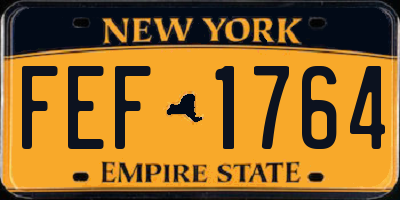 NY license plate FEF1764