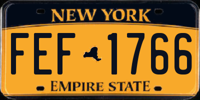 NY license plate FEF1766