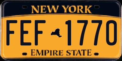 NY license plate FEF1770