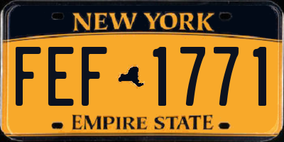 NY license plate FEF1771