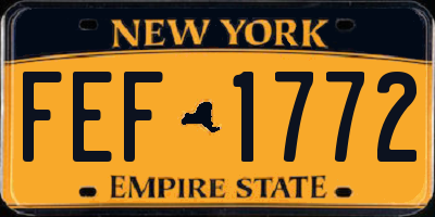 NY license plate FEF1772