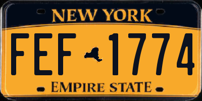 NY license plate FEF1774