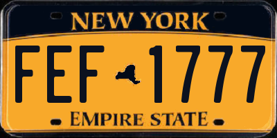 NY license plate FEF1777