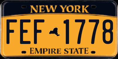 NY license plate FEF1778