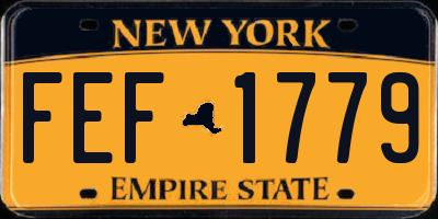 NY license plate FEF1779