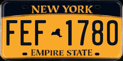 NY license plate FEF1780