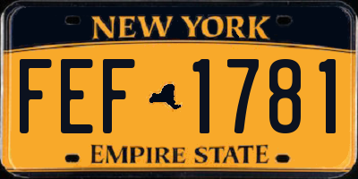 NY license plate FEF1781