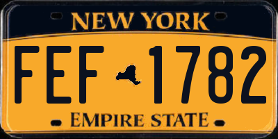 NY license plate FEF1782