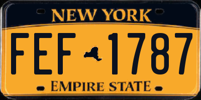 NY license plate FEF1787