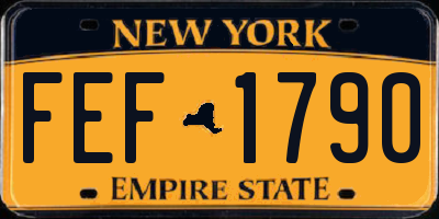 NY license plate FEF1790