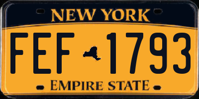 NY license plate FEF1793