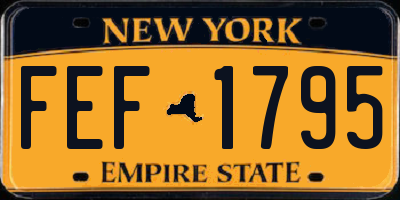 NY license plate FEF1795
