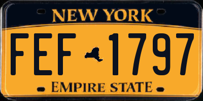 NY license plate FEF1797