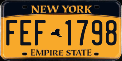 NY license plate FEF1798