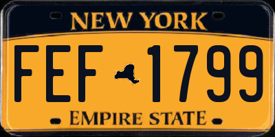 NY license plate FEF1799