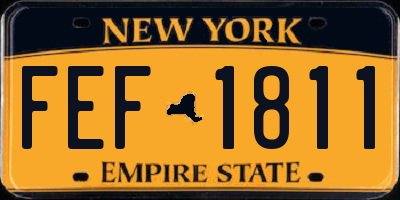 NY license plate FEF1811