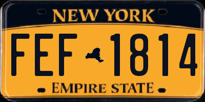 NY license plate FEF1814