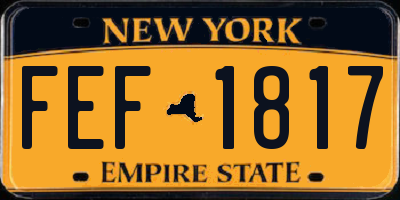 NY license plate FEF1817