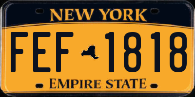 NY license plate FEF1818
