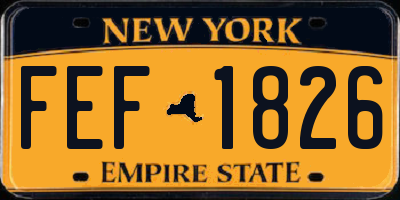 NY license plate FEF1826