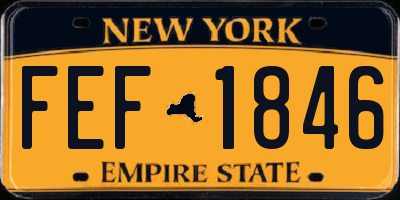 NY license plate FEF1846