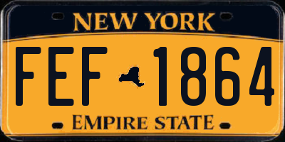 NY license plate FEF1864
