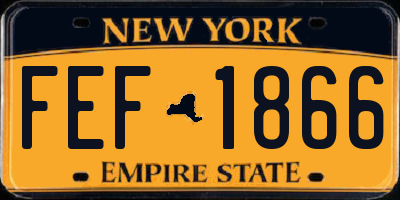 NY license plate FEF1866