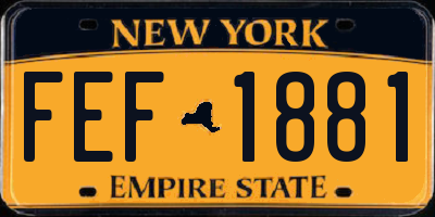 NY license plate FEF1881