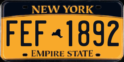 NY license plate FEF1892