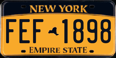 NY license plate FEF1898