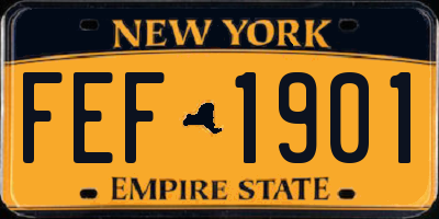 NY license plate FEF1901
