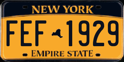 NY license plate FEF1929