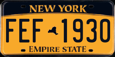 NY license plate FEF1930