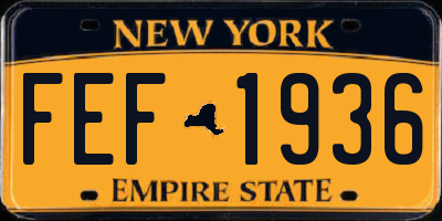 NY license plate FEF1936