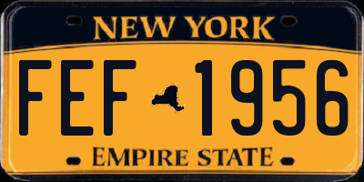 NY license plate FEF1956
