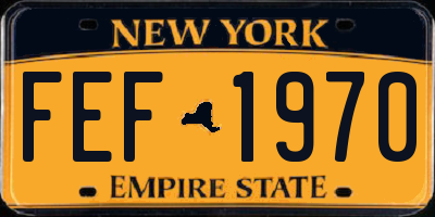 NY license plate FEF1970