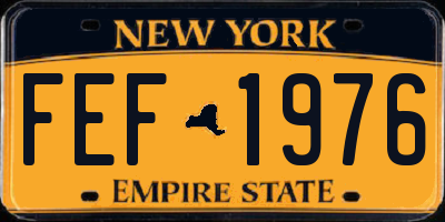 NY license plate FEF1976