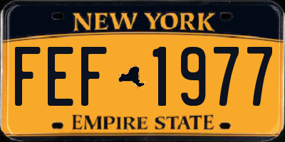NY license plate FEF1977