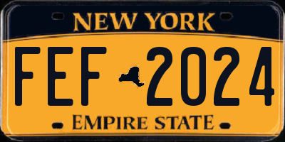 NY license plate FEF2024