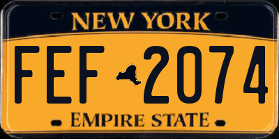 NY license plate FEF2074