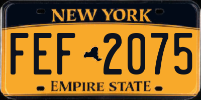 NY license plate FEF2075