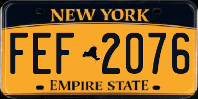 NY license plate FEF2076
