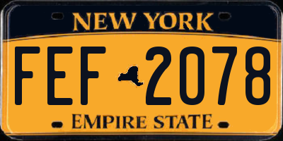 NY license plate FEF2078